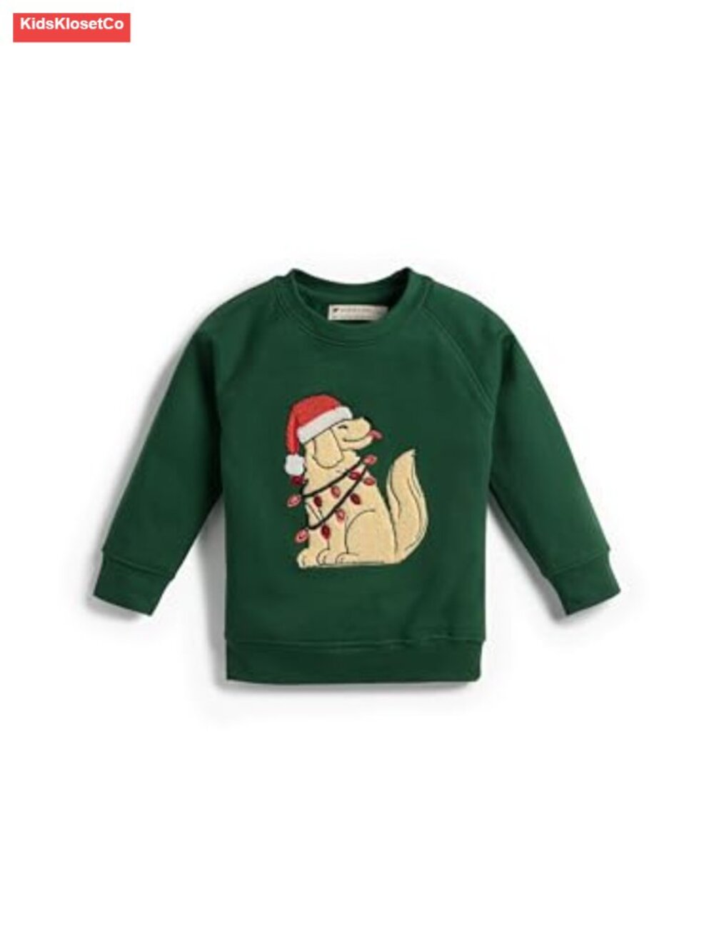 Organic Cotton Embroidered Crewneck Sweatshirt Kids Toddler Baby